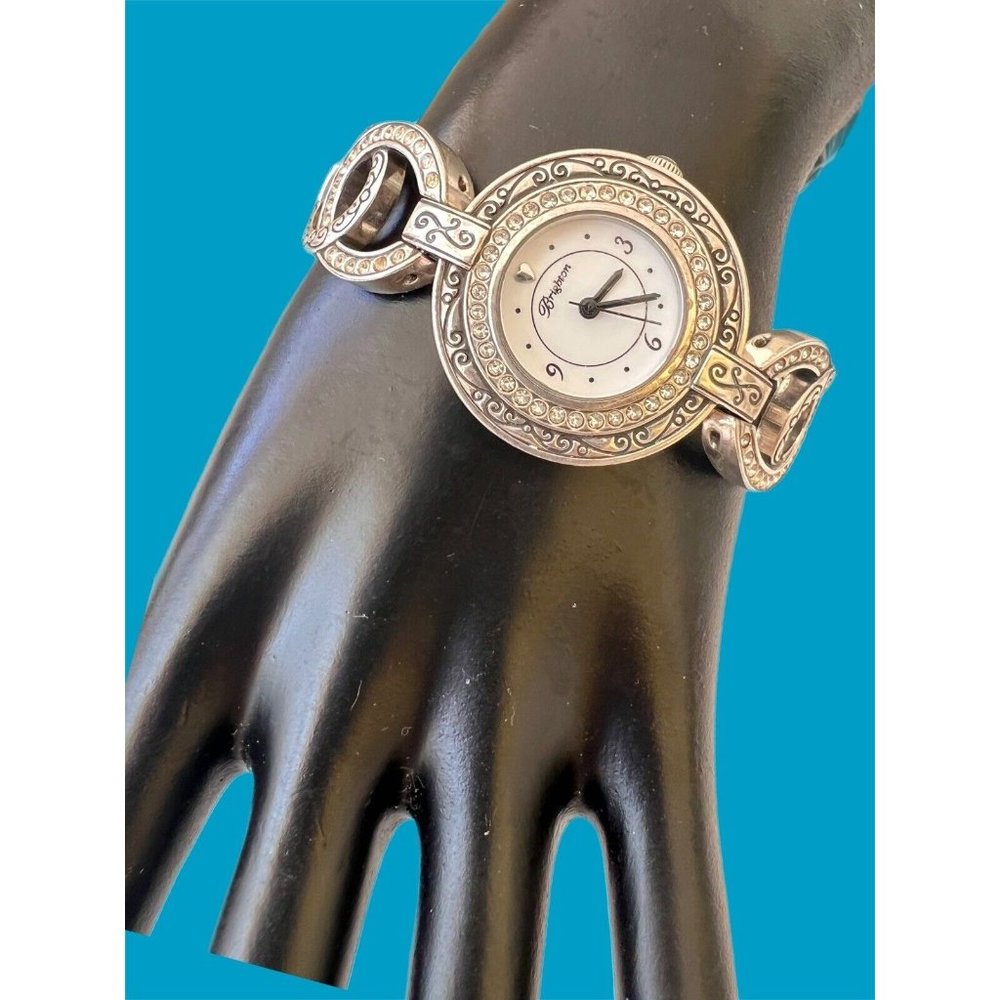 Brighton Stardust Watch Adjustable Silver Plated Jeweled Ladies New Battery